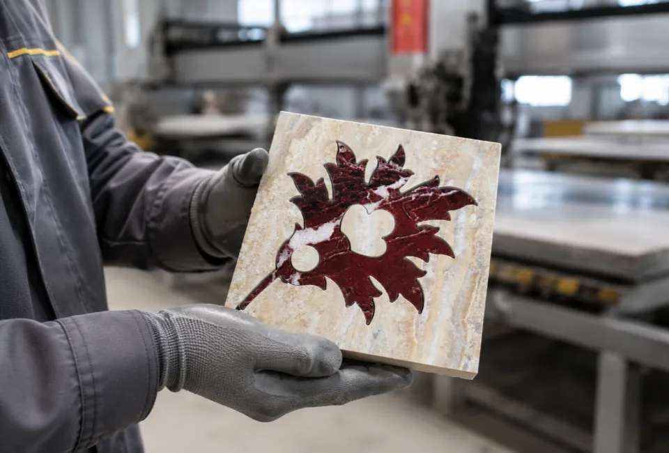 Precision stone cutting display